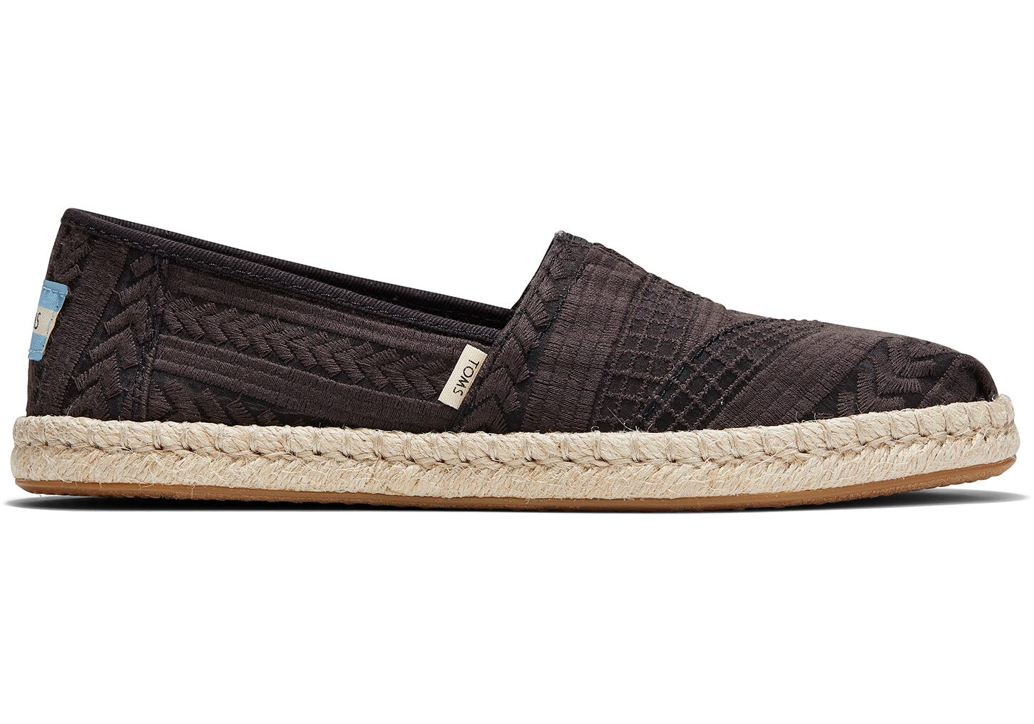 Toms Classics Arrow Mesh - Womens Alpargata Espadrilles - Black - NZ - 498275QLU